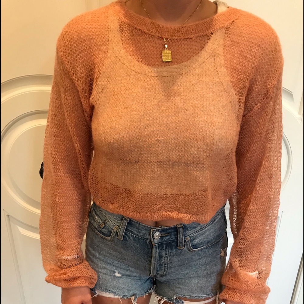 Urban Outfitters sheer crew neck sweater